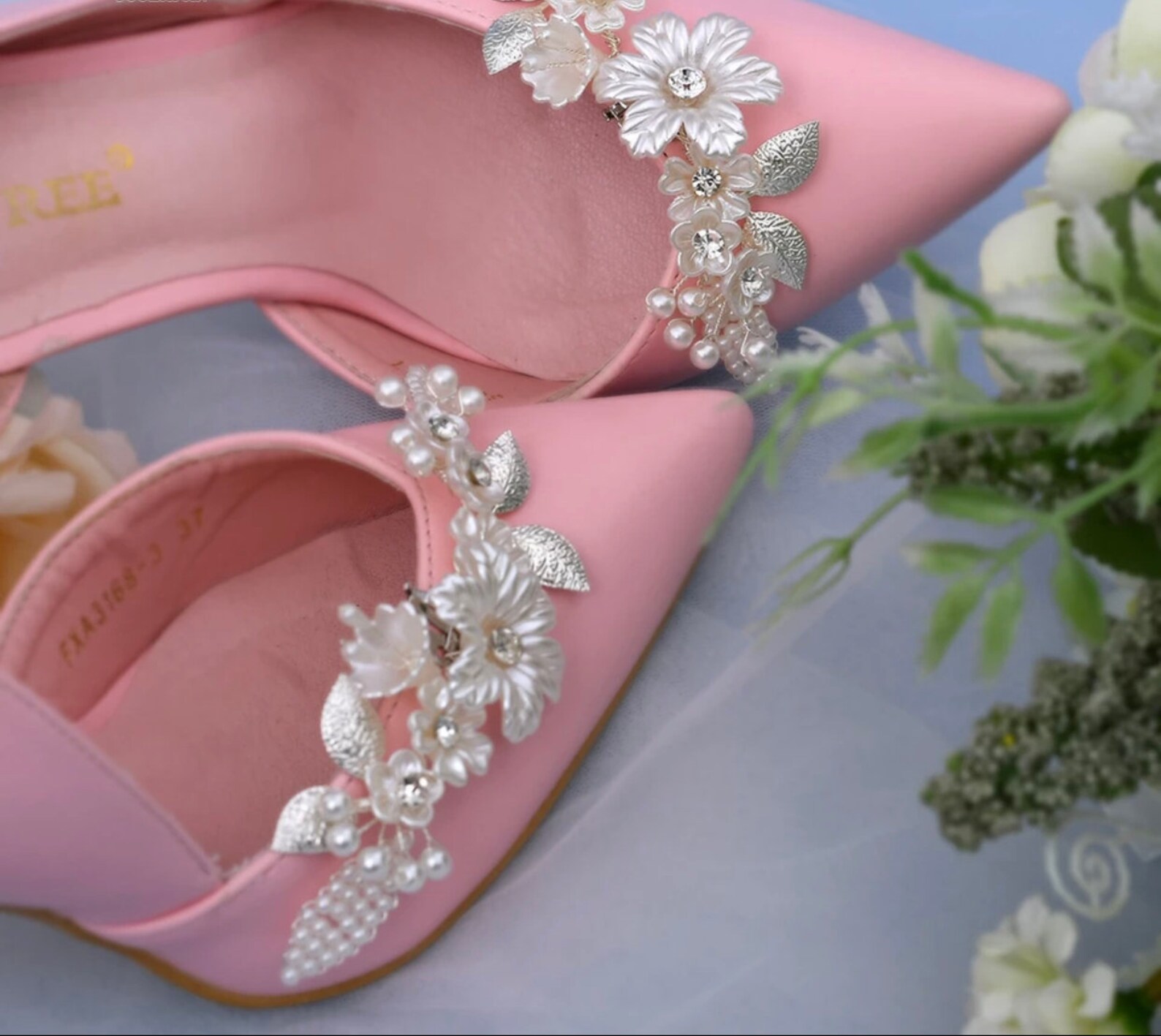 Silver Flower & Pearl Bridal Shoe Clips Shoe Brooches Shoe Etsy