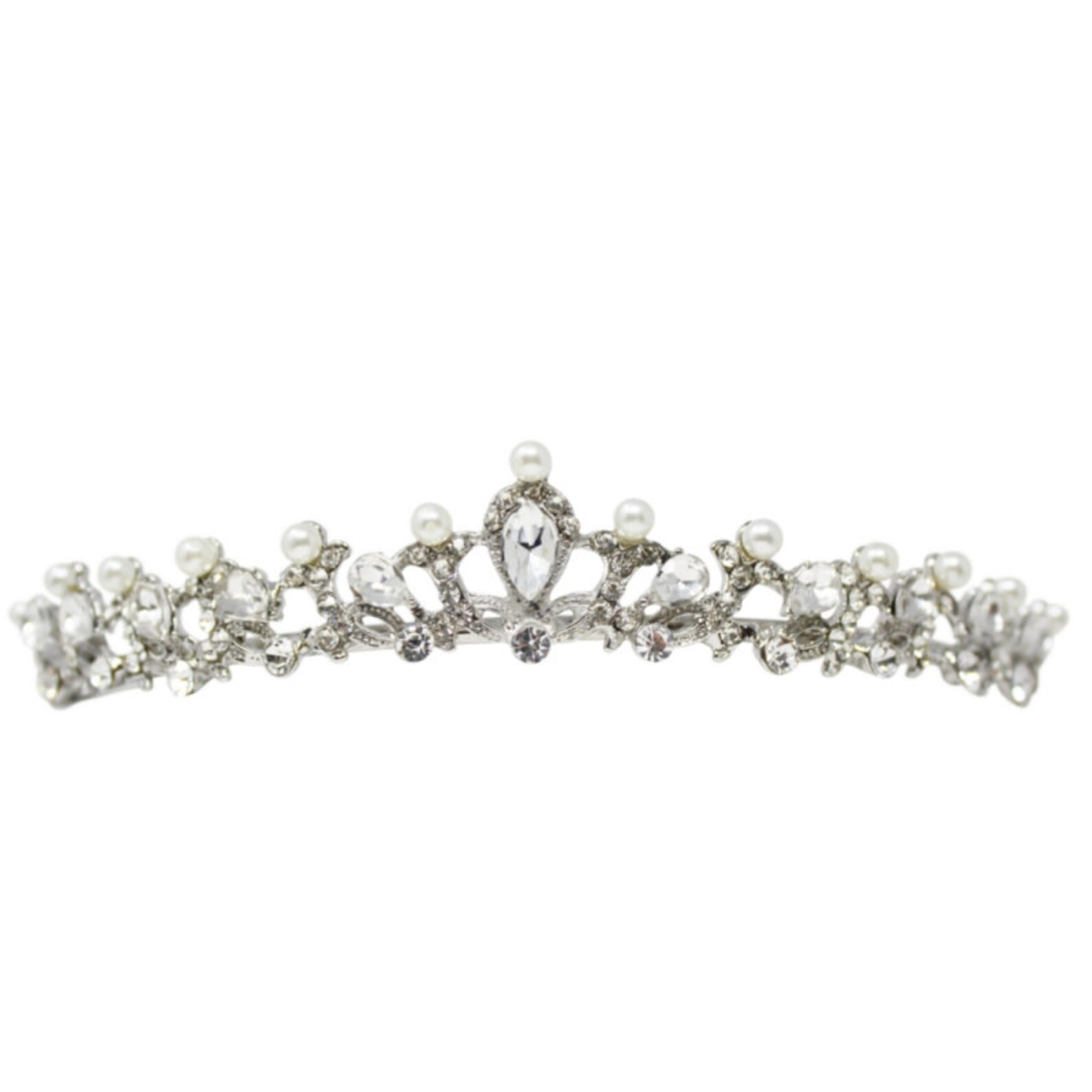 Chic Pearl Tiara Wedding Tiara Bridal Accessories Silver Etsy UK