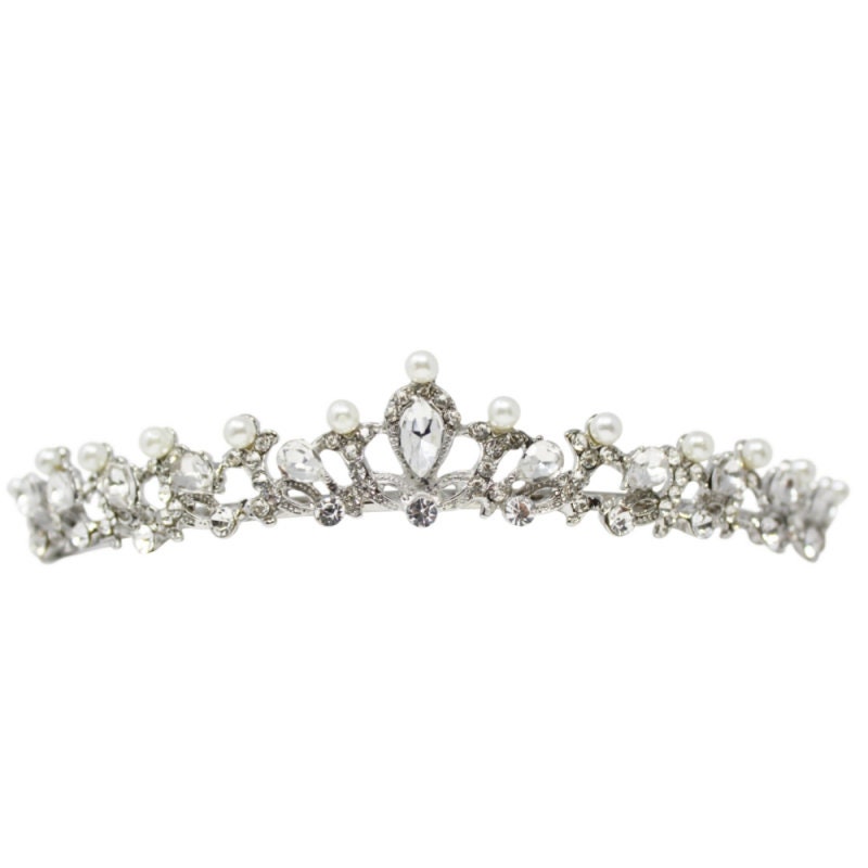 Chic Pearl Tiara Wedding Tiara Bridal Accessories Silver Etsy UK