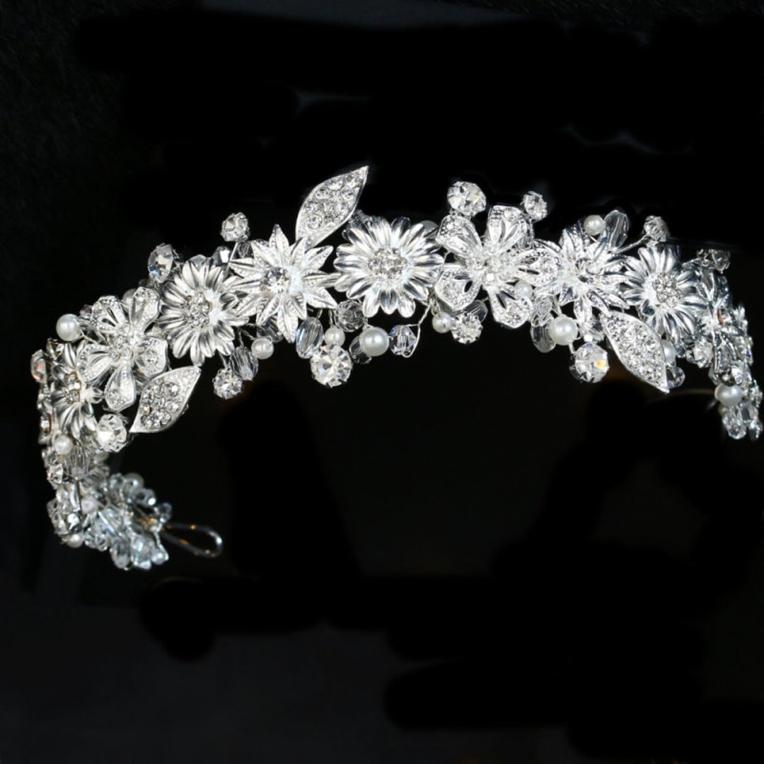 Exquisite Sparkle Floral Pearl Headband Wedding Gifts - Etsy UK
