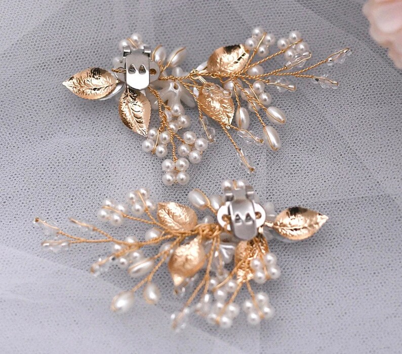 Gold Flower Bridal Shoe Clips Shoe Brooches Shoe Buckles Etsy UK
