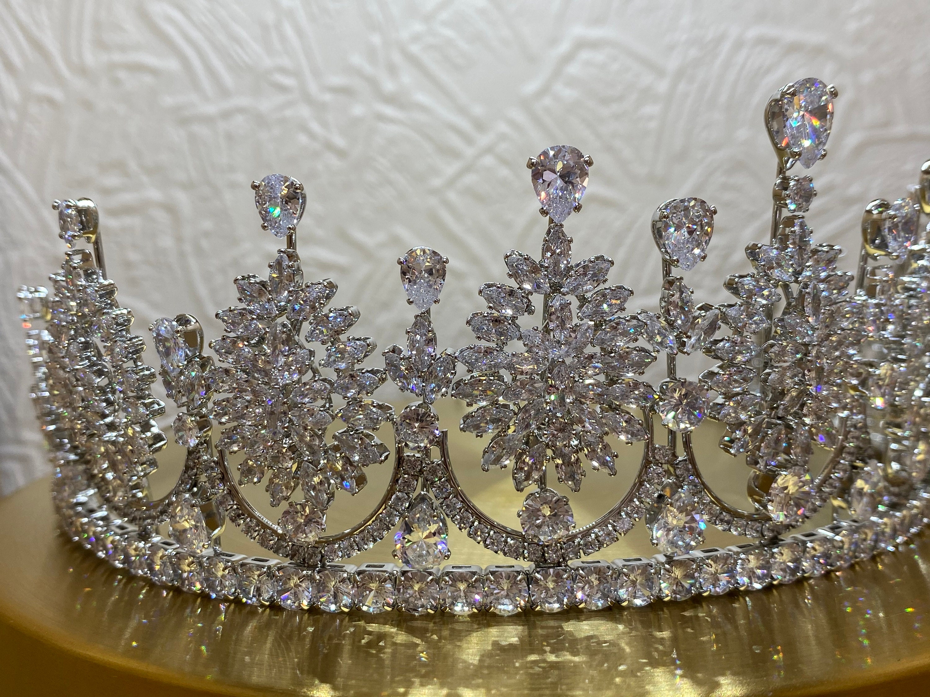 Regal Simulated Diamond Tiara Wedding Tiara Bridal Etsy