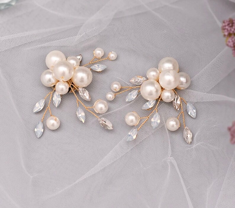 Simple Golden Large Pearl Shoe Clips Wedding Dress Etsy UK