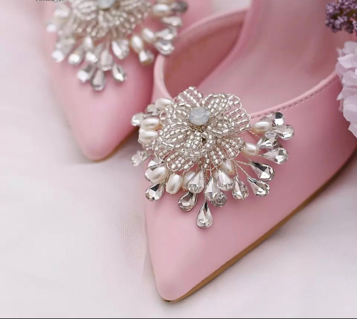 Beautiful Beaded Flower Bridal Shoe Clips Wedding Dress - Etsy UK