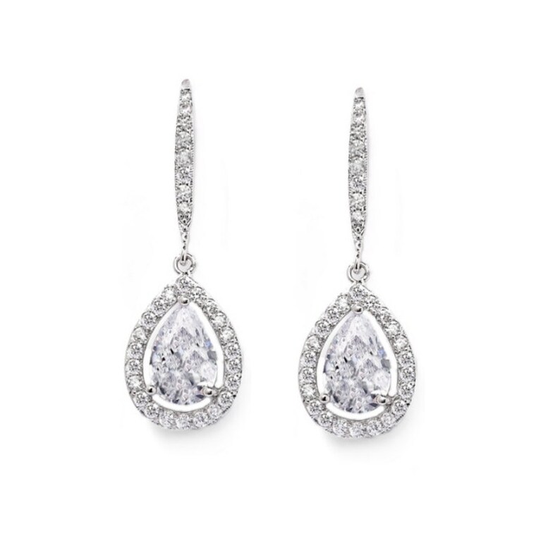 Bridal Jewellery Shimmering Crystal Earrings Wedding Earrings Crystal Drop Earrings Bridal Accessories Available in Silver