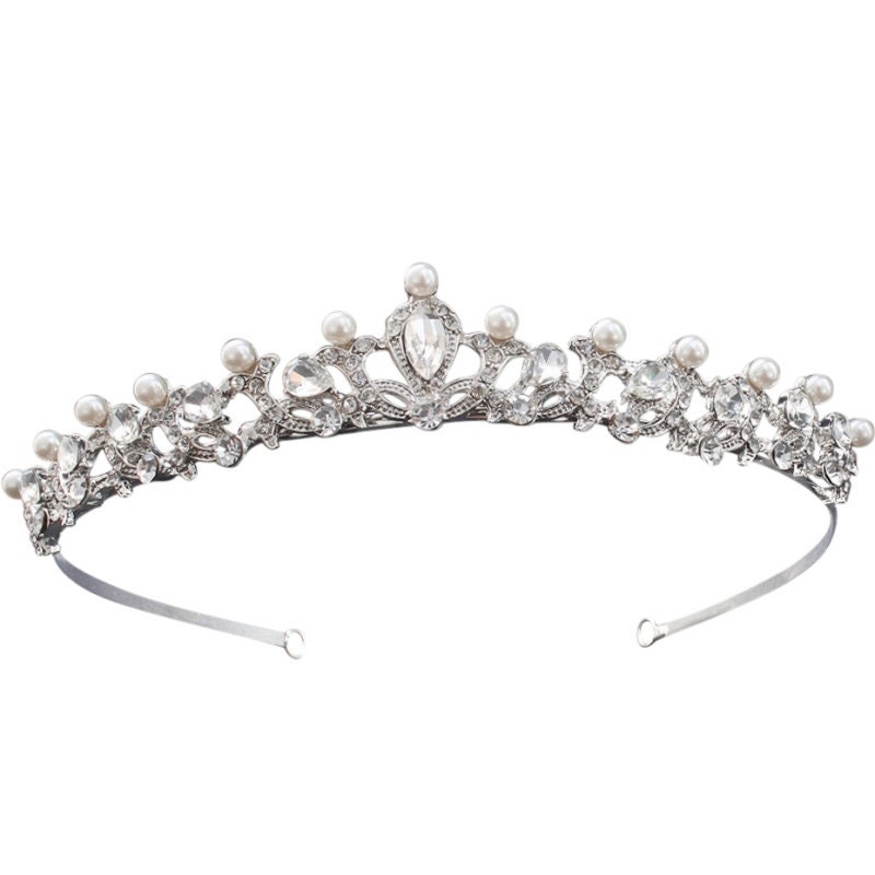 Chic Pearl Tiara Wedding Tiara Bridal Accessories Silver Etsy UK