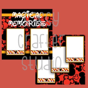 Strony do scrapbookingu Disneya - Magiczne wspomnienia - Disneyland - Disney World - Gotowe strony - Strony 12x12 - Wystarczy dodać zdjęcia