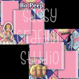 Strony do scrapbookingu Disneya - Meet and Greet - Bo Peep 2 strony - Gotowe strony - Karton 12x12 - Just Add Photos