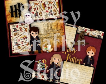 Páginas de recortes de Universal Studios - Páginas prediseñadas rápidas - Páginas de 30 x 30 cm - Solo tienes que añadir fotos