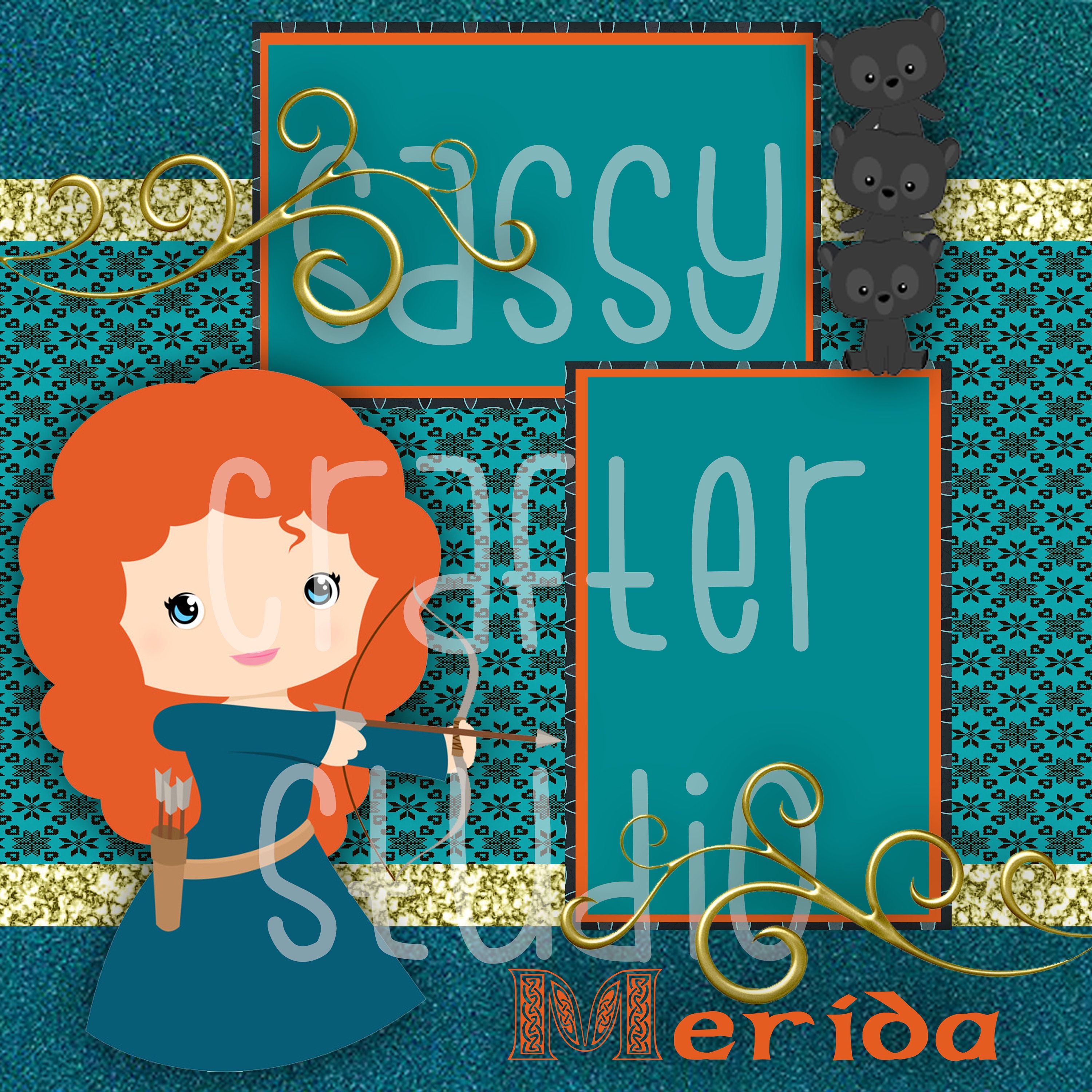 Disney Scrapbook Pages - Meet and Greet - Merida - Readymade Pages ...