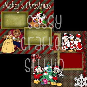 Strony do scrapbookingu Disneya - Mickey's Christmas - 2 strony - 12x12 karton - Just Add Photos