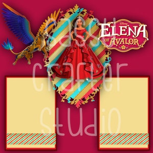 Strony do scrapbookingu Disneya - Spotkanie i powitanie - Elena z Avaloru - Gotowe strony - Karton 12x12 - Wystarczy dodać zdjęcia