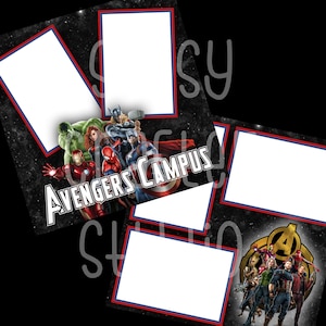 Strony do scrapbookingu Disneya - Avengers Campus - Gotowe strony - Karton 12x12 - Wystarczy dodać zdjęcia