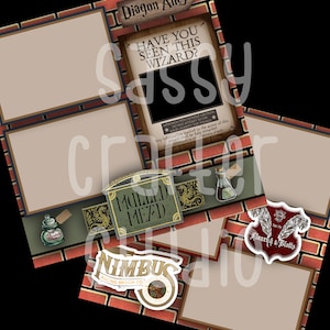 Universal Studios Scrapbook Pages - Harry Potter - Diagon Alley - Premade Quick Pages - 12x12 Pages - Just Add Photos