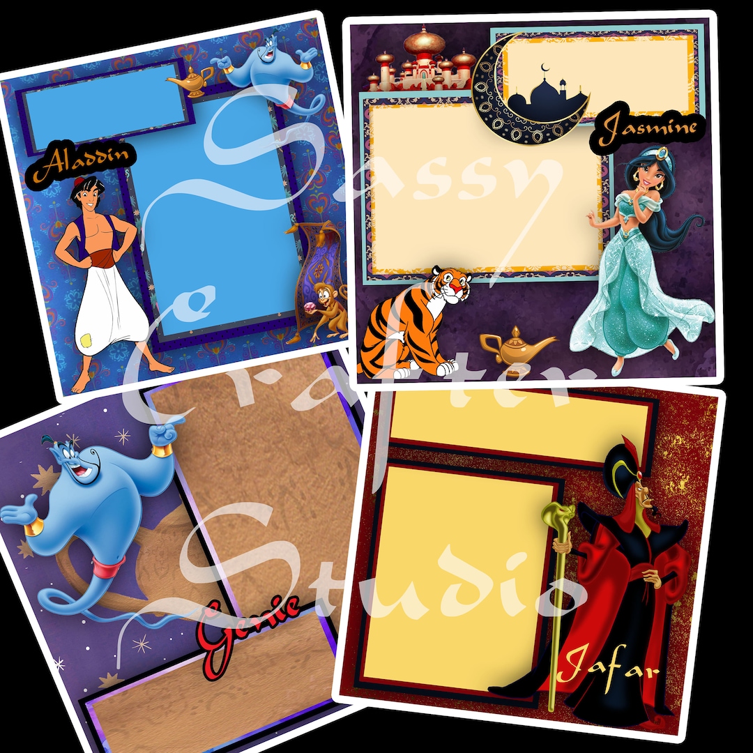 Disney Autograph Book Aladdin Character Set Readymade Pages 8x8 ...