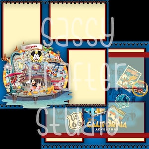 Disney Scrapbook Pages - California Adventure - Readymade Pages - 12x12 Pages - Just Add Photos
