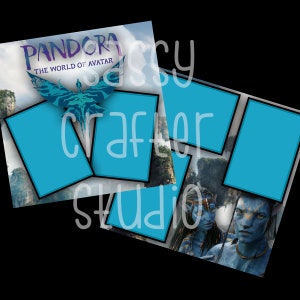 Disney Scrapbook Pages - Animal Kingdom - Avatar - Pandora - Disneyworld - Readymade Pages - 12x12 Pages - Just Add Photos