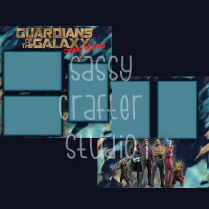 Páginas de álbumes de recortes de Disney - EPCOT - Guardianes de la galaxia: Rebobinado cósmico - Páginas listas para usar - 12x12 páginas - Sólo agregue fotos