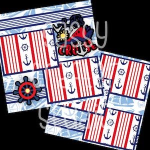 Cruise Scrapbook Pages - Let&#39;s Cruise - Readymade Pages - 12x12 Cardstock - Just Add Photos