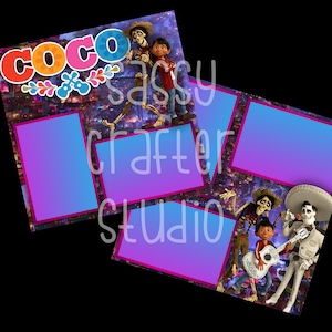 Strony do scrapbookingu Disneya - Coco - Gotowe strony - Karton 12x12 - Wystarczy dodać zdjęcia