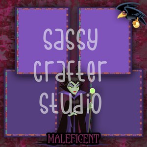 Strony do scrapbookingu Disneya - Spotkanie i powitanie - Maleficent - Gotowe strony - Karton 12x12 - Wystarczy dodać zdjęcia