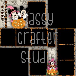 Strony do scrapbookingu Disneya - Mickey's Happy Halloween - 2 strony - karton 12x12 - Just Add Photos