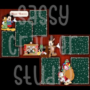 Strony do scrapbookingu Disneya - Merry Moments - 2 strony - karton 12x12 - Just Add Photos