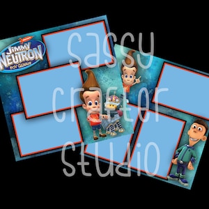 Universal Studios Scrapbook Pages - Jimmy Neutron - Premade Quick Pages - 12x12 Pages - Just Add Photos