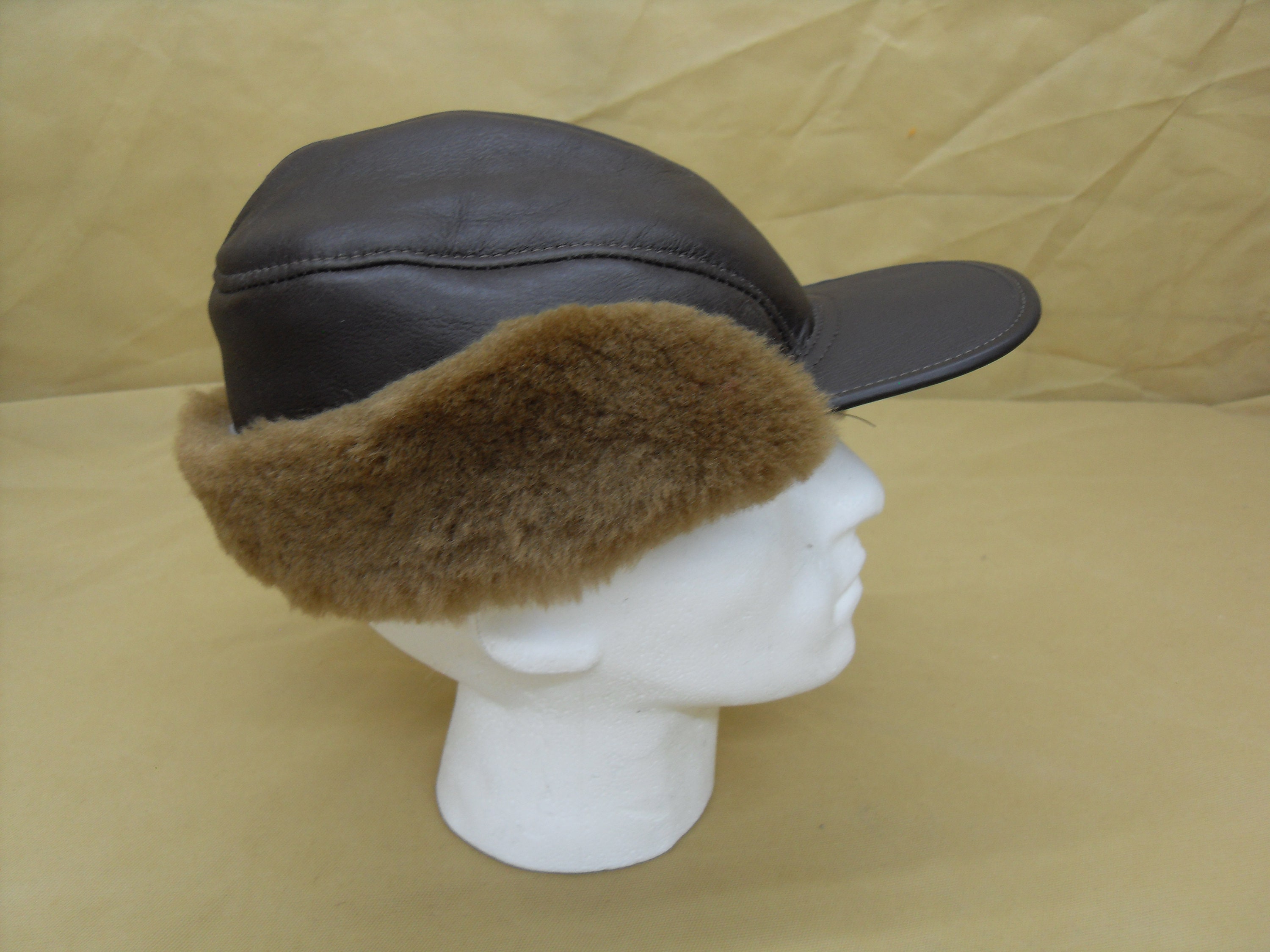 個人装備 WW2 USAAF B-6 WINTER LEATHER FLIGHT CAP WW2 USAAF Winter Pattern Type B-6 Flight Helmet