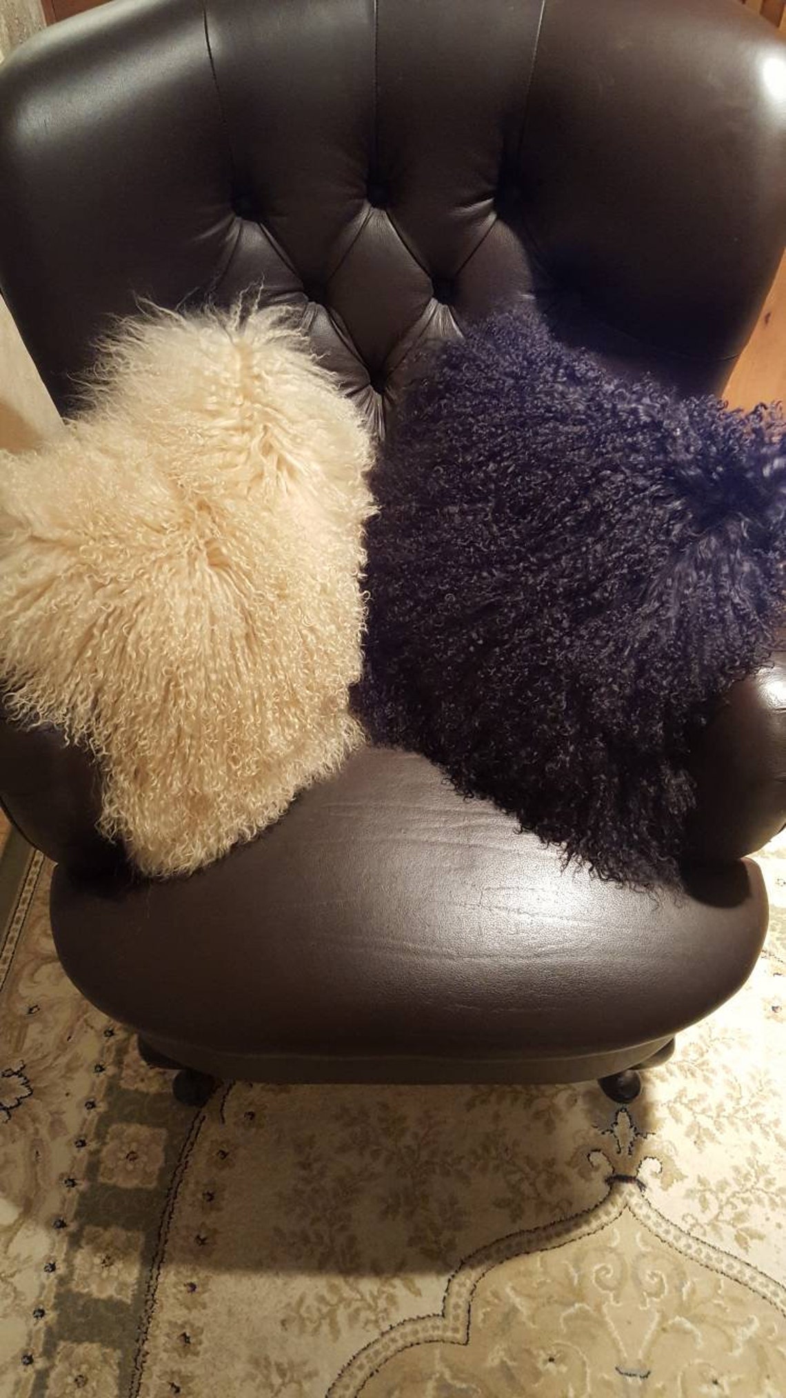 Cushions Mongolian Sheepskin Cushions Covers 3 Sizes Made in Etsy UK