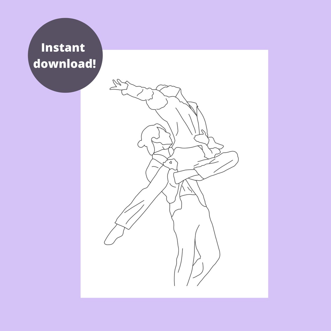 BTS Printable Digital Art Jungkook &amp; Jimin Black Swan Designs for Your ...