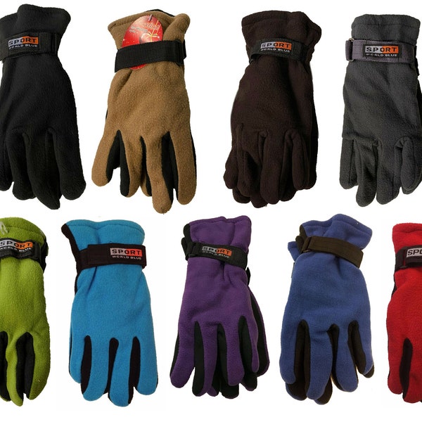 Gants d'isolation thermique en polaire d'hiver pour femmes et hommes, sports de plein air