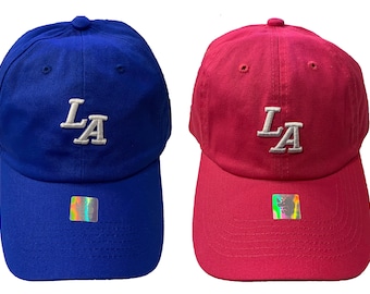 100% Cotton Dad Mom LA Los Angeles Adjustable unconstructed Baseball Hat Cap
