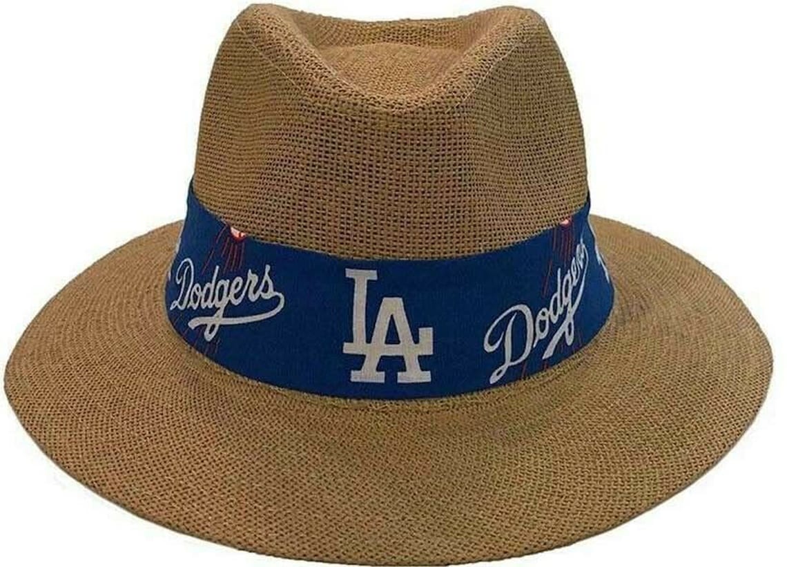 100% Paper Straw Fedora Panama Style Los Angeles LA Dodgers - Etsy