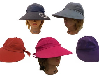 Ladies Women Fashion Large Visor Wide Brim Sun UV Protect 100% Cotton Cover Hat