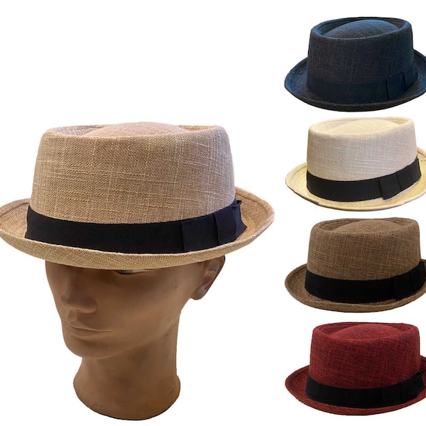 Fedora Gangster Roll Up Dervy Round Top  Bucket Fedora Men Women Hat Cap