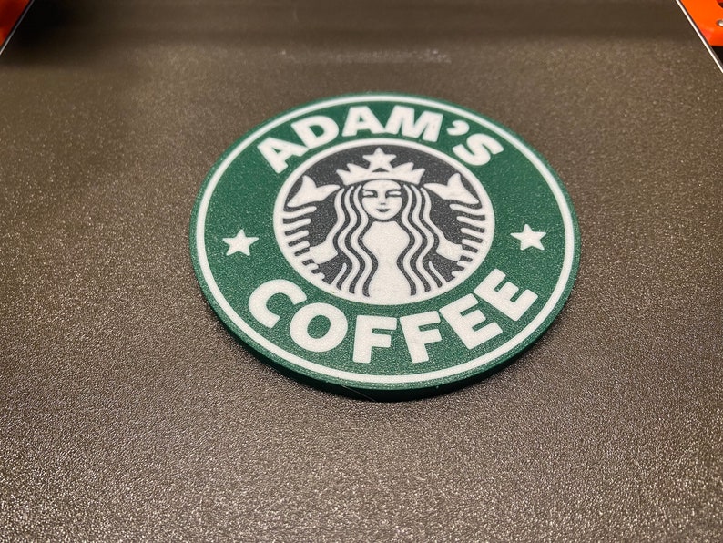 Personalized 3D Printed Starbucks Coaster Etsy