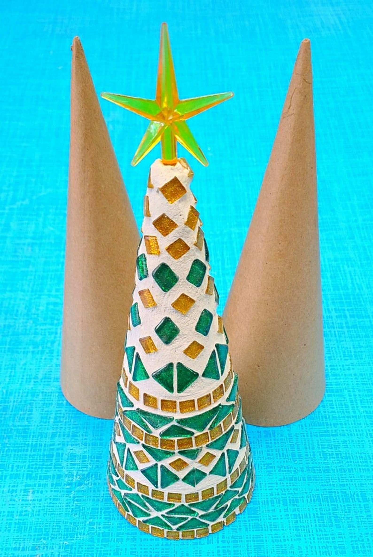 Mosaic Christmas Tree Craft Kit Christmas Craft Kit Holiday Etsy