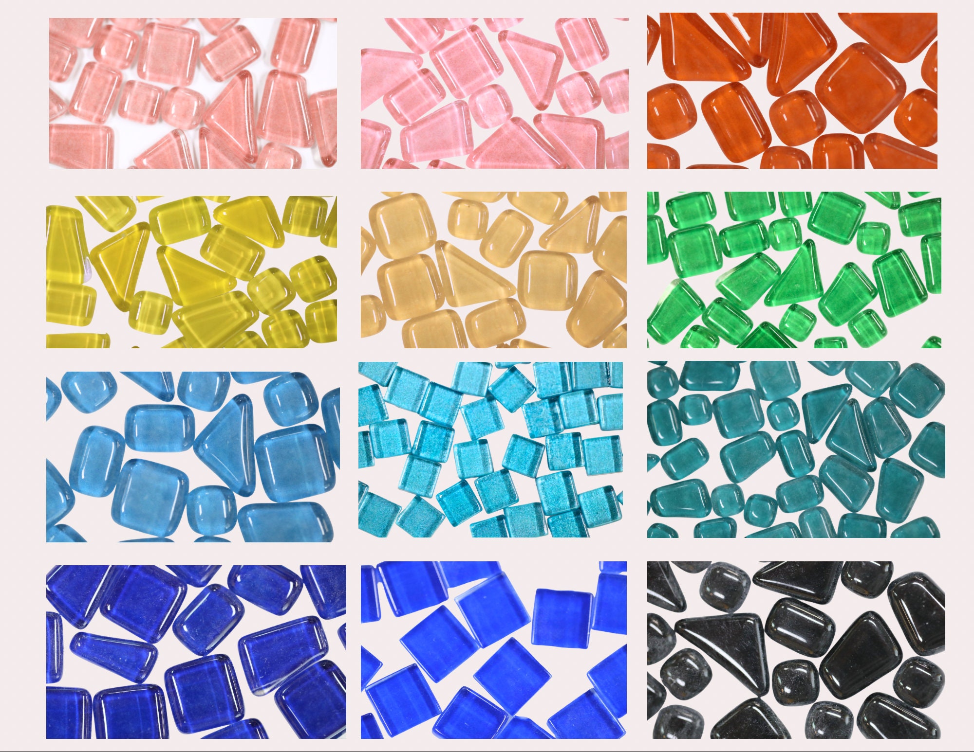 Glass Mosaic Pieces Glass Mosaic Tiles DIY Craft Supplies Glass Gems 