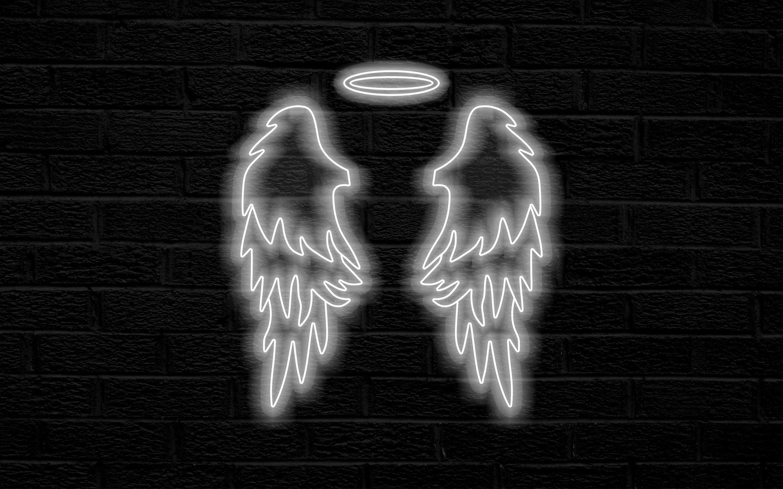 Led neón alas y halo personalizado neón led señal pared decor | Etsy