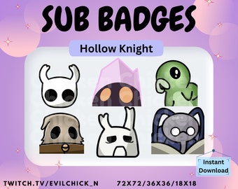 Hollow Knight-sub-badges, holle ridder-emotes, holle ridder-badge, holle ridder twitch-sub-badges, holle ridder-emote, twitch-badges