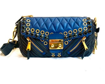 Authentic Miu Miu Biker Handbag - Etsy Authentic Miu Miu Biker Handbag - Etsy