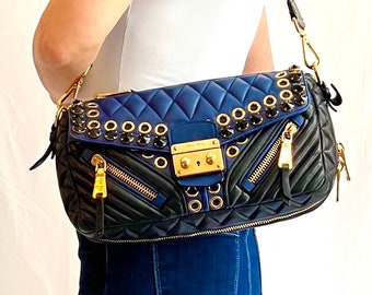 Authentic Miu Miu Biker Handbag - Etsy Authentic Miu Miu Biker Handbag - Etsy