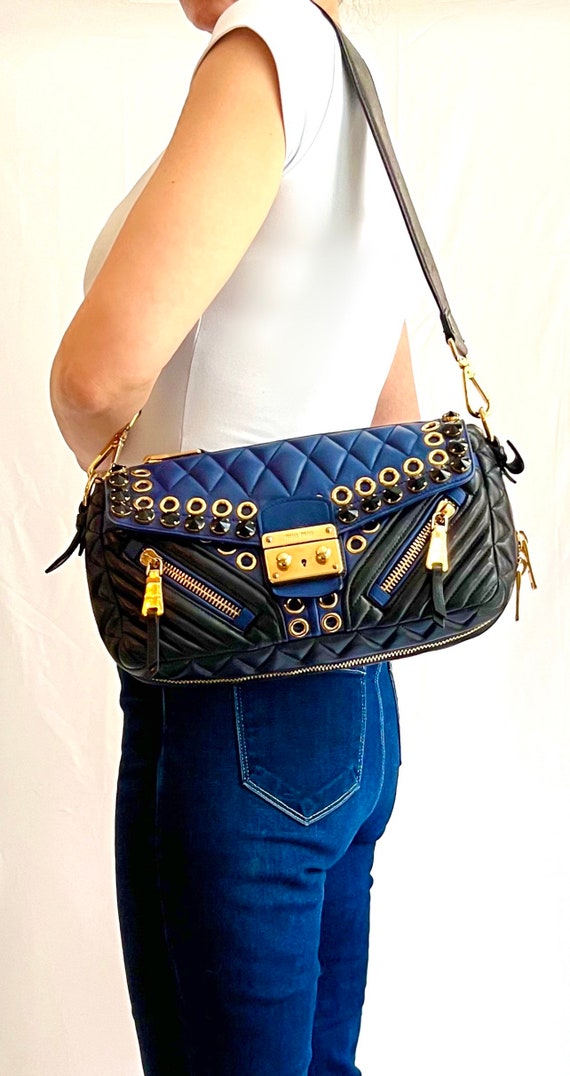 Authentic Miu Miu Biker Handbag - Etsy Authentic Miu Miu Biker Handbag - Etsy