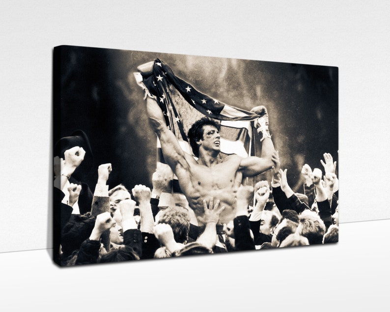 Rocky Balboa Framed Print With Mount Canvas Wall Art Etsy