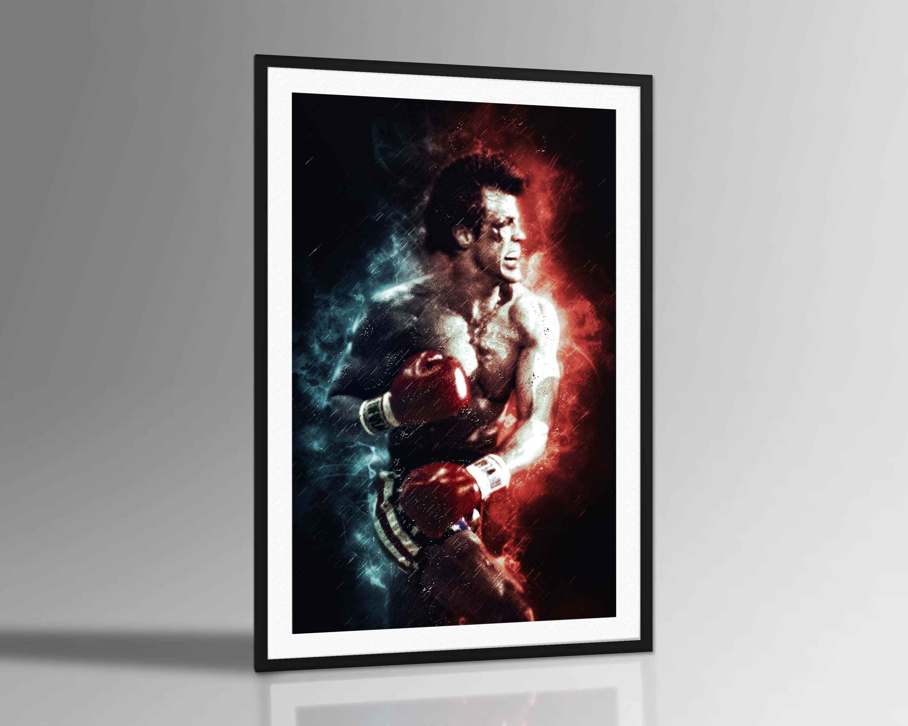 Rocky Balboa Digital Art Portrait Framed Print Canvas Etsy