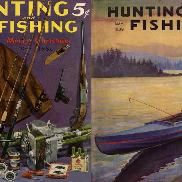 1930s Hunting & Fishing Magazines. Trout, skeet, fly fishing, casting, bait. Vintage Mens magazines 2 Issues PDF.