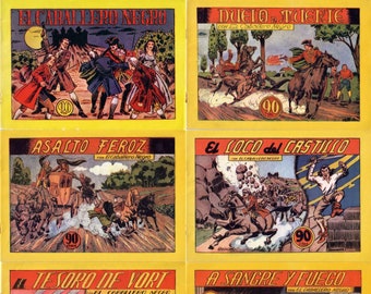 El Caballero Negro. Spanish Adventure Books - The Black Knight. 18 Issues, Spanish comics, PDFs.