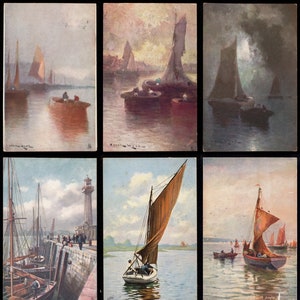 Vintage sailboat postcards - 170 images of vintage sail boats with postcard descriptions, jpg format.