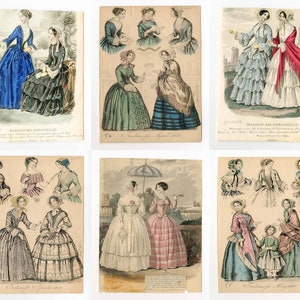ヴィンテージレディースファッションギャラリー 1840-1854。19世紀ヨーロッパの女性のファッションの1100枚以上の画像、JPG、